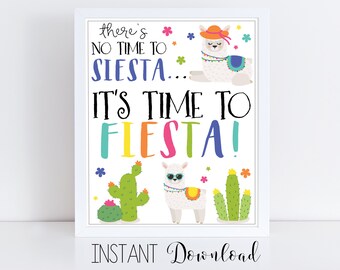 Llama Party  Sign - Llama Sign Printable - Llama Party Decoration - Llama Birthday - Fiesta Decoration - Kid Fiesta Birthday - Alpaca Party