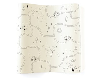 Adventure Party Table Runner, Map Inspired Table Cover, Coloring Activity Tablecloth, Wilderness Theme, Camping Birthday, Adventure Awaits