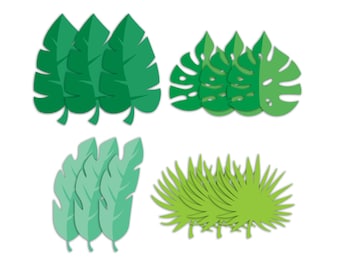 Palm Leaf Cutouts, Tropical Leaf Cutouts, Die Cut Leaves, Jungle Leaf Decorations, Tropical Party Decor, Dinosaur Party, Safari Birthday