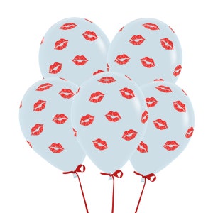 Bridal Shower Balloon Girls Night Out Valentine/'s Balloon 39 Glitter Red Lips Kiss Balloon Bachelorette Party Balloons Makeup Party