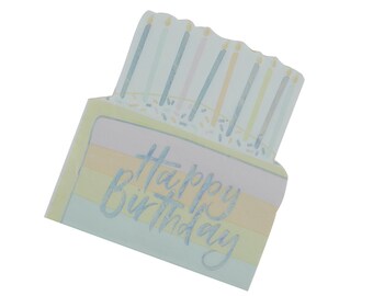 Pastel Rainbow Cake Shaped Napkins, 16 Happy Birthday Party Napkins, Rainbow Party Supplies, Rainbow Birthday Decorations, Paper Napkins