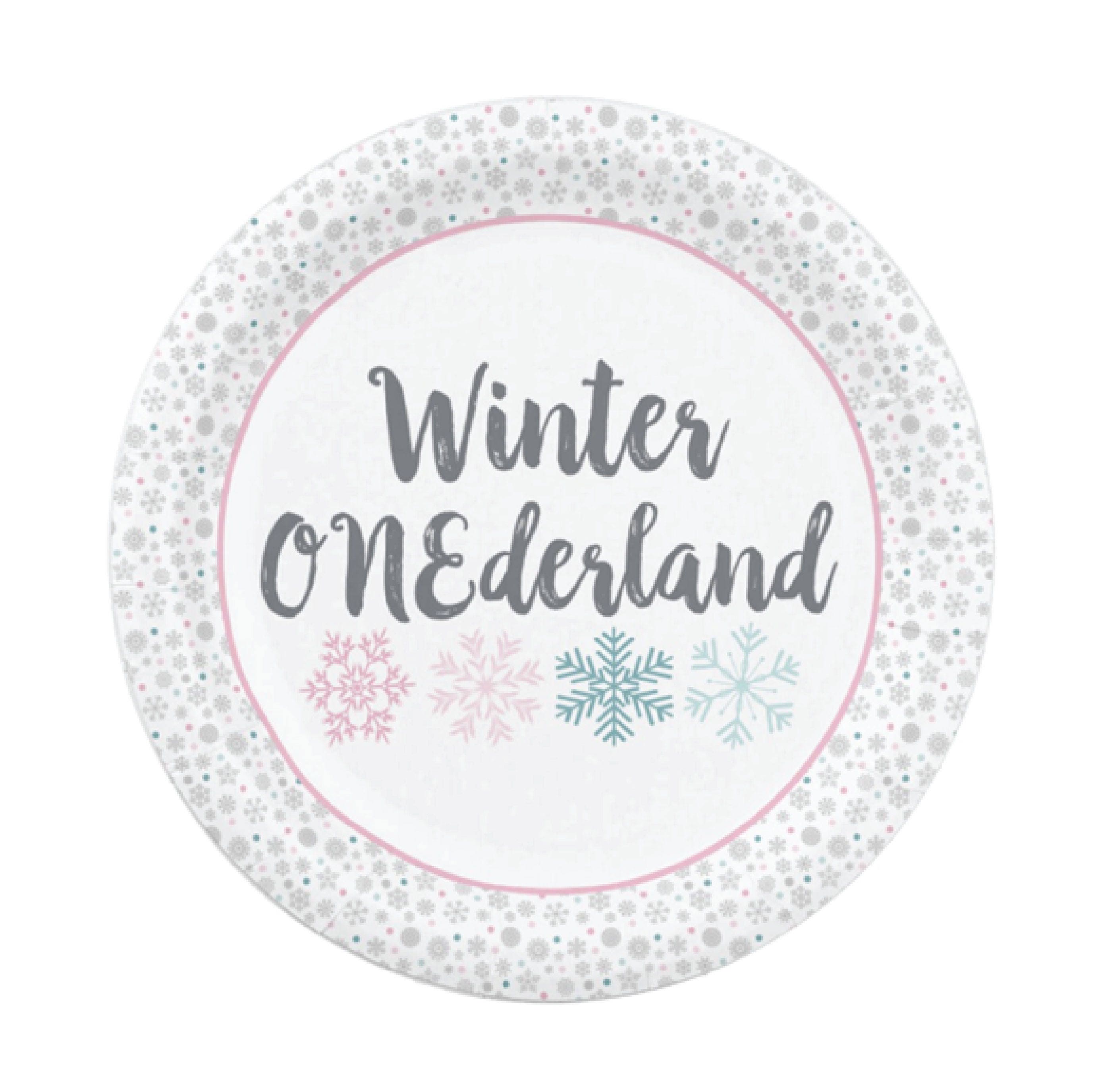 Winter onederland plates Clearance
