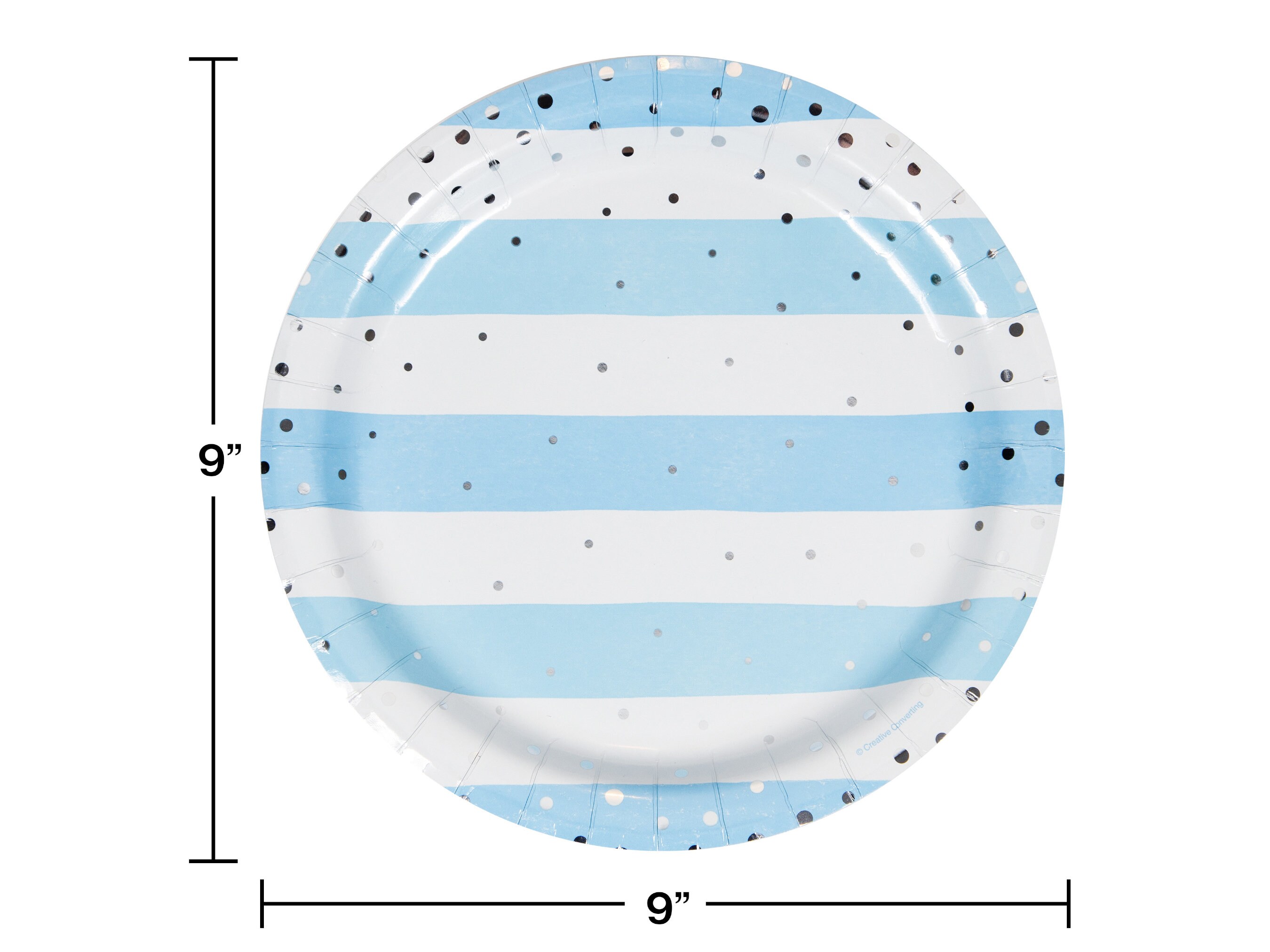Blue and white striped paper plates deals