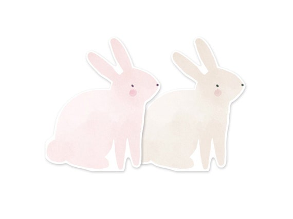 Watercolor Bunny Shaped Napkins 18ct, Easter Napkins Paper, Pastel Bunny Napkins, Bunny Party Decor, Bunny 1st Birthday, Bunny Baby Shower Il_570xn