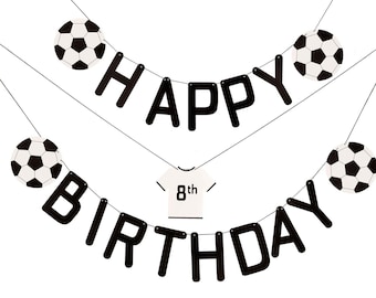 Customizable Soccer Happy Birthday Banner, Soccer Banner, Soccer Birthday Decorations, Sports Party Supplies, Lets Kick It, Soccer Theme