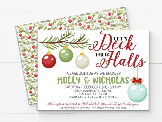 Christmas Wedding Shower Invitation, Holiday Couples Shower Invitation, Ornament Shower, Trim the Tree Invite Il_570xn
