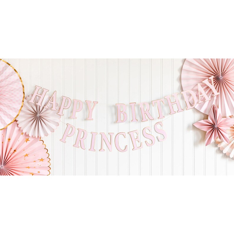 Princess Happy Birthday Banner Princess Banner Birthday - Etsy