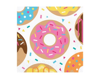 Donut Napkins, Donut Paper Napkins, Sprinkle Donut, Large Disposable Napkins, Donut Party, Donut Birthday, Two Sweet Party, Baby Sprinkles