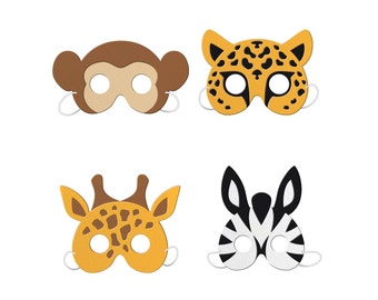 Animal Masks 4ct, Party Animals Mask, Jungle Safari Party Party Favors, Jungle Birthday, Wild One 1st Birthday, Two Wild Party, Foam Masks