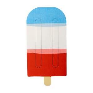 Popsicle Shaped Napkins 32ct, Red White and Blue Patriotic Party Napkins, July 4th Napkins, 4th of July Birthday, Red White & Two Birthday