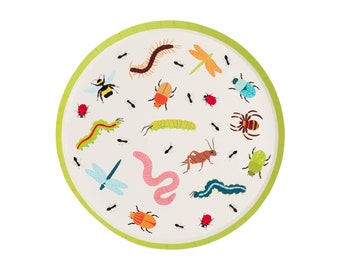 Bug Party Plates 8ct, Insect Paper Plates, Bug Birthday Party, Bug Hunt Birthday, Insect Birthday, Little Bug Baby Shower Dessert Plates