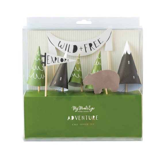 Great Outdoors Cake Topper Set, One Happy Camper Party, Camping Birthday Decor, Adventure Awaits Shower, Little Explorer, Bonfire Birthday Il_570xn
