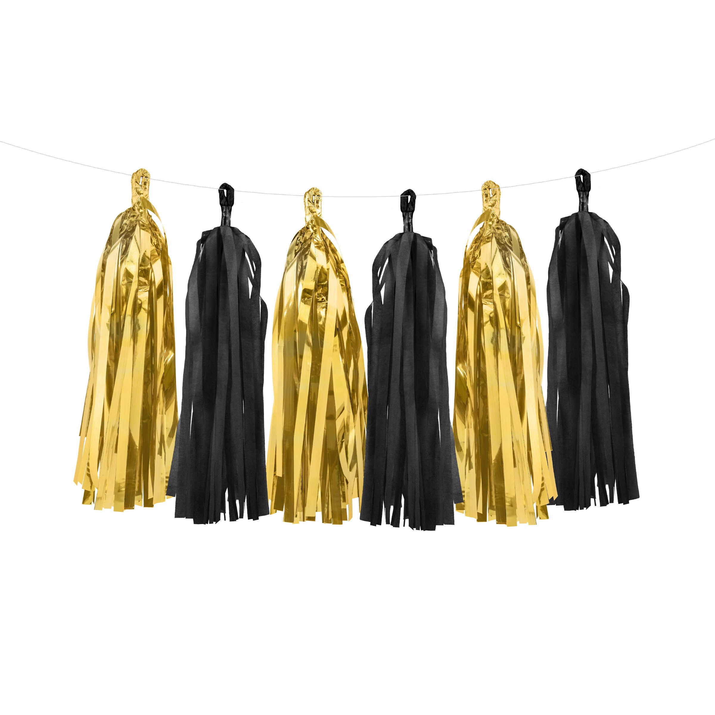 Black and Gold Tassel Garland Kit DIY Tissue Tassel Black Etsy