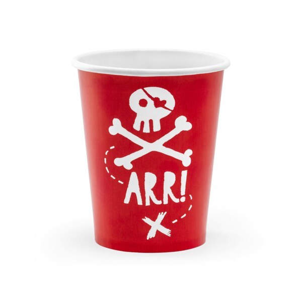 Pirate Cup, Pirate Birthday Cups, Skull and Crossbones, Pirate Party Supplies, Ahoy Matey, Ahoy It's A Boy, Pirate Theme Party, 6 paper cups