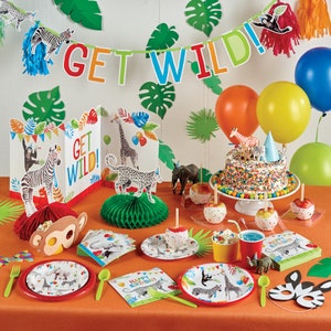 Party Animals Centerpiece Set 4ct, 3D Centerpiece, Party Animal Birthday Decor, Animal Party Supplies, Get Wild, Safari Birthday, Wild One image 4