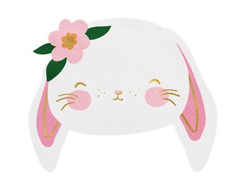 Pastel Bunny Napkins 20ct, Easter Napkins, Dessert Napkins, Easter Party Décor, Bunny Baby Shower, Bunny First Birthday, Some Bunny Is One