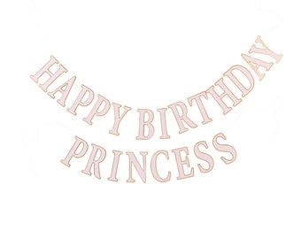 Princess Happy Birthday Banner, Princess Banner, Birthday Banner Girl, Princess First Birthday, Princess Party Decor, Princess Baby Shower