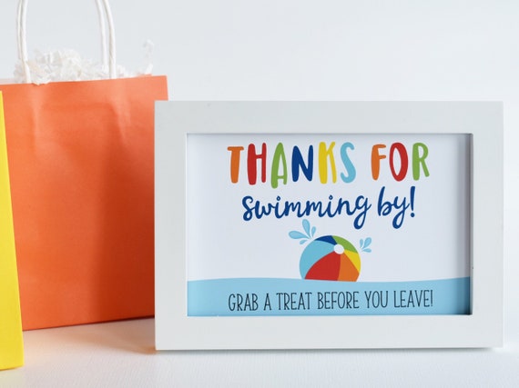 Pool Party Signs - Beach Ball Birthday - Pool Party Birthday - Pool Party Decor - Summer Birthday - Beach Ball First Birthday - 4 x6 signs Il_570xn