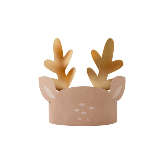 Christmas Reindeer Headband, Reindeer Party Hat, Paper Antlers, Kids Christmas Party Favor, Holiday Headband, Reindeer Birthday Decor Il_570xn