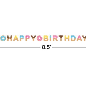 Donut Banner Donut Happy Birthday Banner Donut Birthday - Etsy