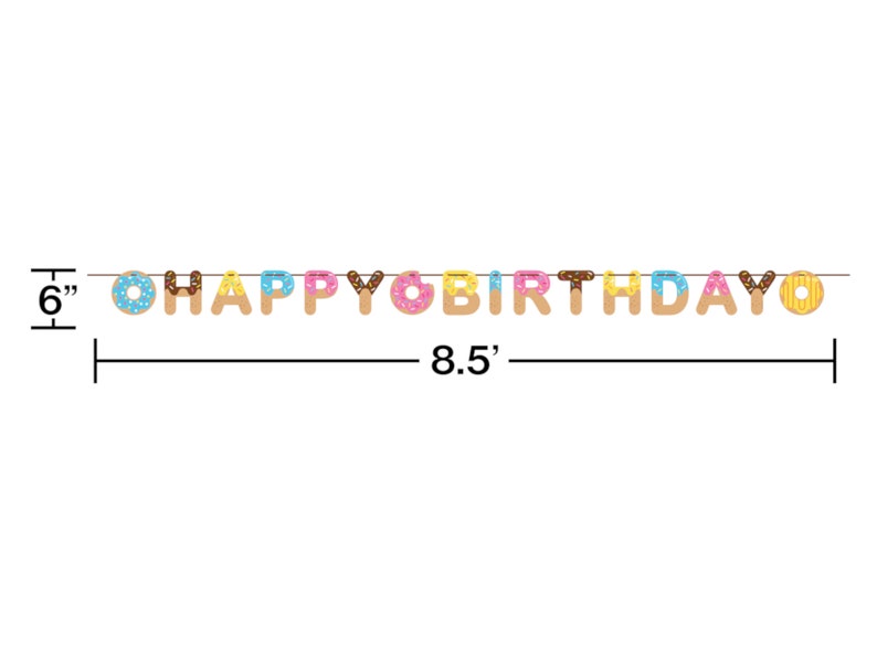 Donut Banner Donut Happy Birthday Banner Donut Birthday - Etsy