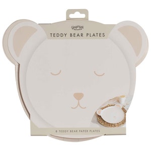 Teddy Bear Plates 8ct, Bear Plates, Teddy Bear Baby Shower, Teddy Bear Picnic, Teddy Bear Party Decor, Bear 1st Birthday, We Can Bearly Wait image 3