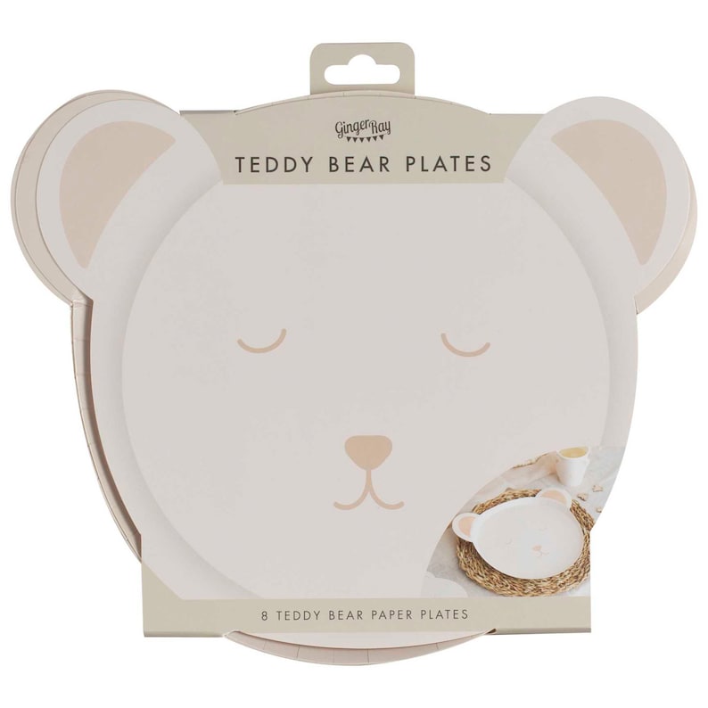 Teddy Bear Plates 8ct, Bear Plates, Teddy Bear Baby Shower, Teddy Bear Picnic, Teddy Bear Party Decor, Bear 1st Birthday, We Can Bearly Wait image 3