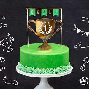 Soccer Cake Topper, Sports Cake Topper, Soccer Cake Decorations, Trophy Cake Topper, Soccer Party Decor, Sports Party Supplies, Father's Day