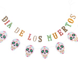 Dia de los Muertos Banner Set, Day of the Dead Banner, Halloween Banner, Sugar Skull Banner, Day of the Dead Party Decor, Mexican Holiday