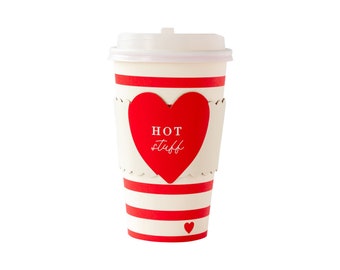 Valentine Coffee Cups To-Go 8ct, Valentine Cups, Coffee Valentine Gift, Gift for Teacher, Valentine Coffee Bar, Galentine's Day Party