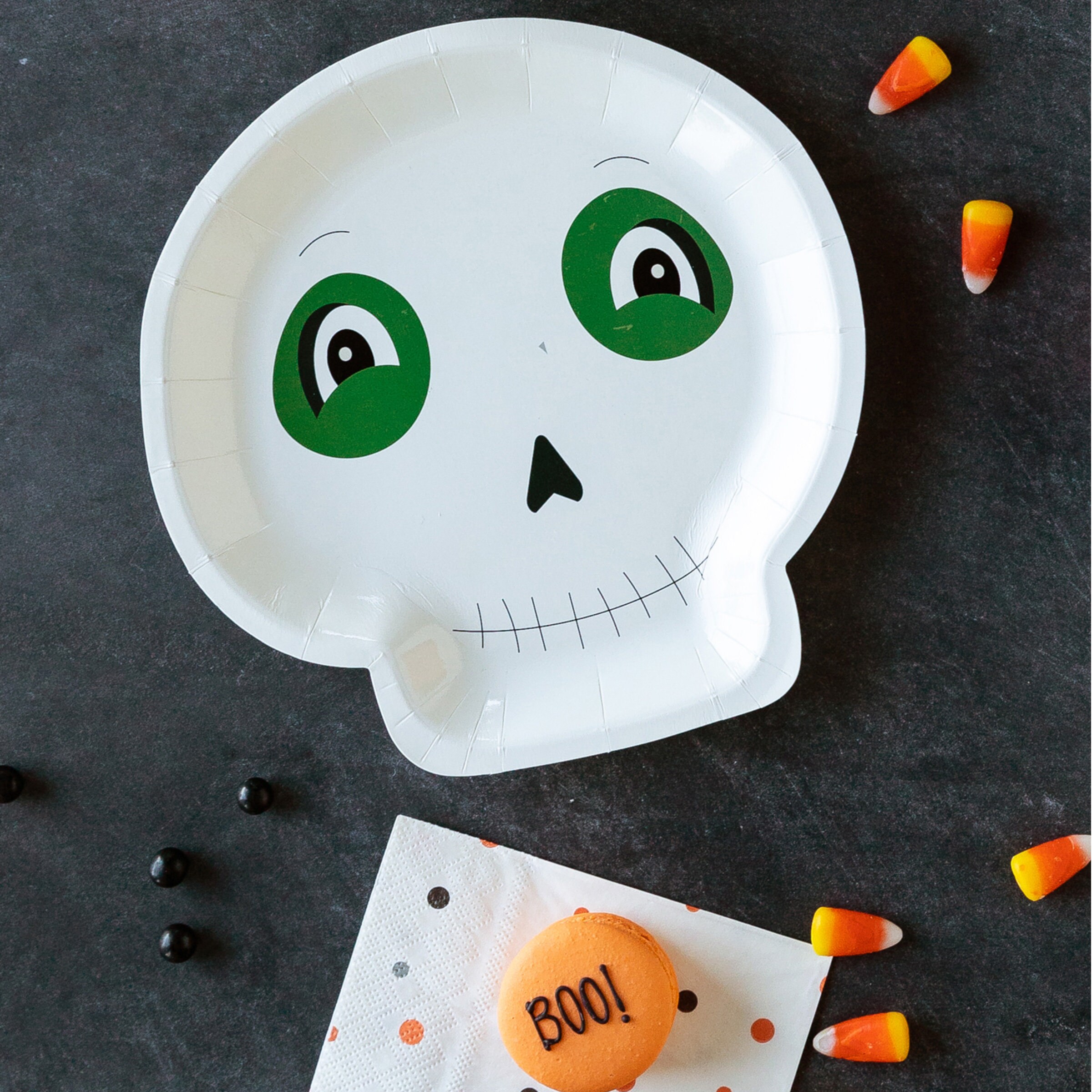 Halloween Skeleton Plates Skull Plates Halloween Plates Etsy