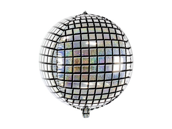 Silver Disco Ball Balloon 16in, Disco Party Balloons, 70s Theme Party Supplies, New Years Eve Decor, Retro Dance Party Photo Backdrop Il_570xn