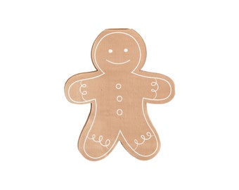 Gingerbread Man Napkins 24ct, Gingerbread Party Napkins, Gingerbread Themed Christmas Napkins, Holiday Napkins for Kids Christmas Party