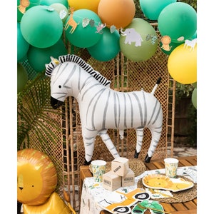 Zebra Balloon, Safari Animal Balloon, Jungle Birthday Party Supplies, Safari Baby Shower Décor, Zoo Birthday, Lion Party, Wild One, Two Wild image 2