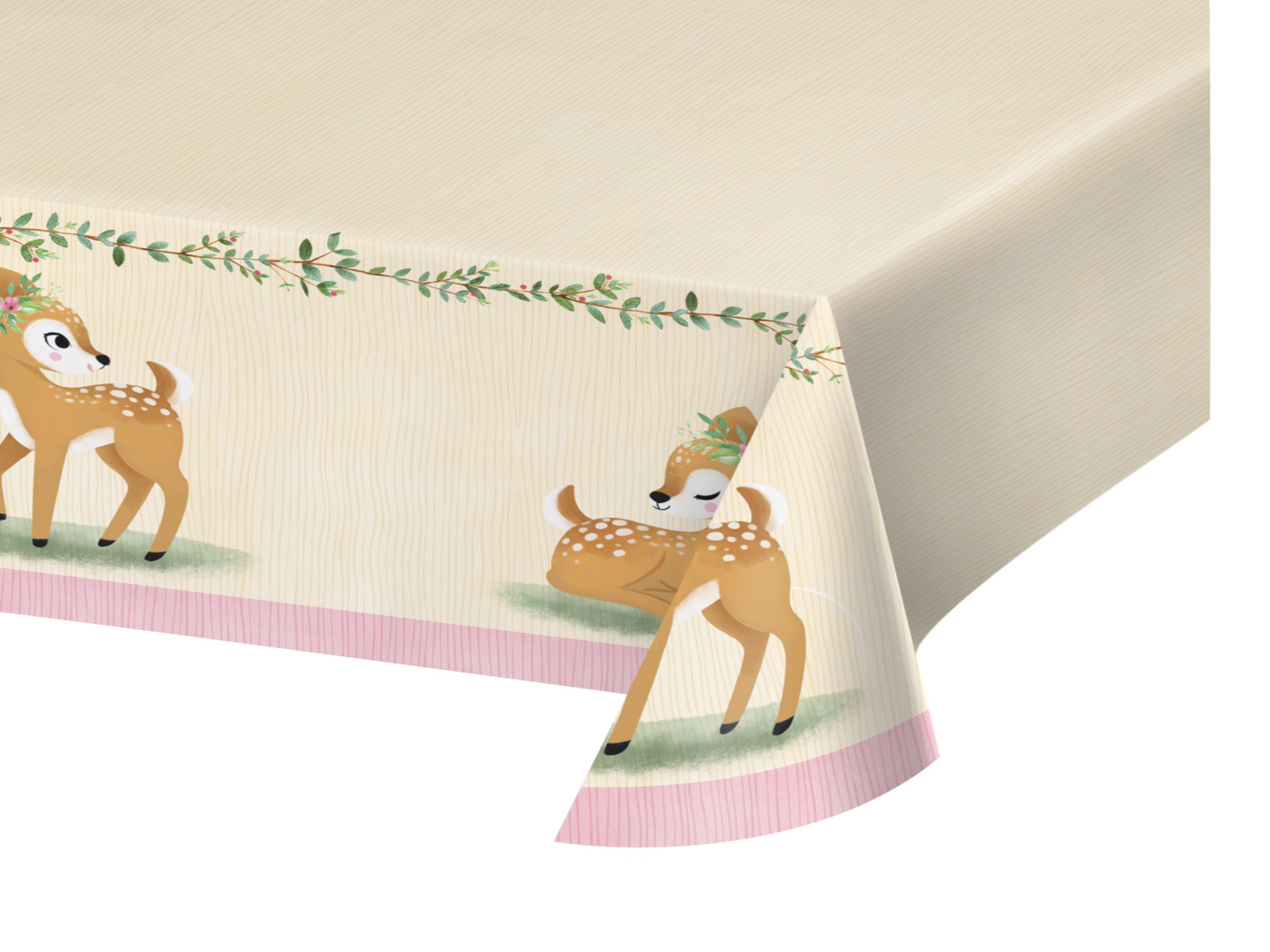 Baby Deer Tablecloth Deer Table Cover Deer Party Etsy 日本
