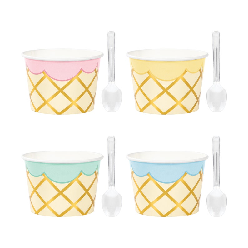 Pastel Striped Party Plates Ice Cream Party Plate Ice Cream Etsy