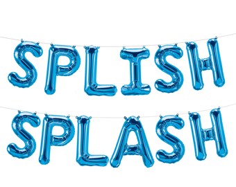 Pool Partry Birthday Banner, Swimming Party Banner, Pool Party Decorations, Beach Ball Birthday Banner,  Balloon Banner