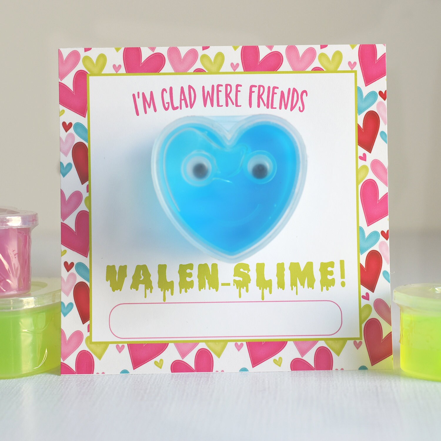 Slime Valentine Cards Slime Valentine Tags Be My Valenslime | Etsy