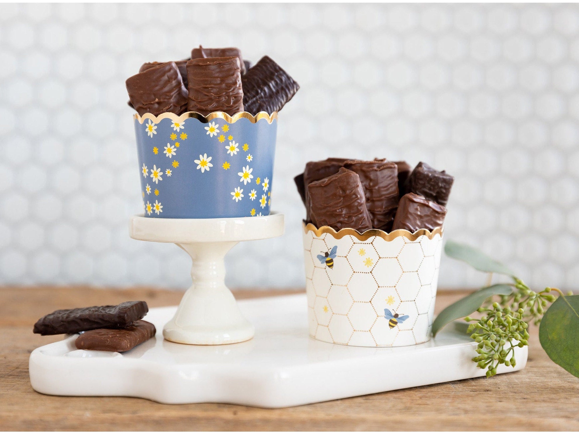 Bees and Daisies Baking Cups 50ct Bee Snack Cups Bumble Bee Treat Cups Honey Bee Baby Shower Bride To Bee Shower What Will It