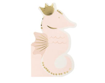 Seahorse Napkins 8ct, Under the Sea Party Napkins, Mermaid Party Napkins, Mermaid Tableware, Under the Sea Party Decor, Mermaid Baby Shower