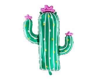 Cactus Party Balloon, 32.5" Cactus Balloon, Fiesta Balloon, Cactus Party Decorations, Fiesta Party Décor, Boho Llama Birthday Party