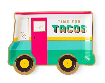 Taco Truck Party Plates 8ct, Taco Bar Plates, Fiesta Plates, Taco Twosday Birthday, Taco Bout A Baby Shower, Taco Bout Love Bridal shower