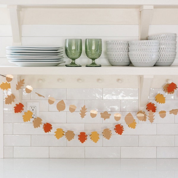 Fall Leaf Banner Set, Leaf Garland, Autumn Banner, Leaf Decorations, Thanksgiving Home Decor, Rustic Holiday Decor, Fall Mantel Decorations