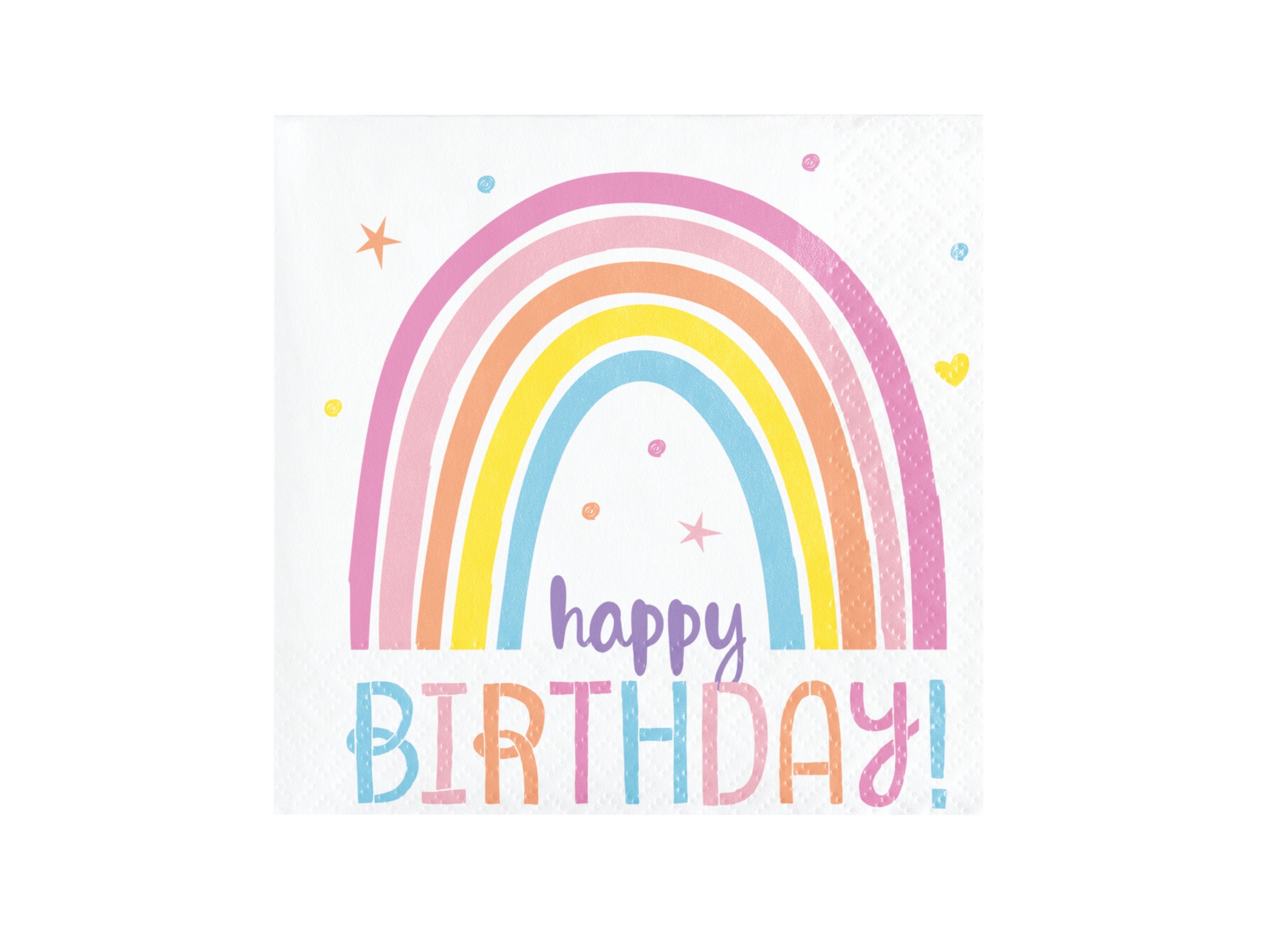 Pastel Rainbow Happy Birthday Napkins Rainbow Birthday - Etsy UK