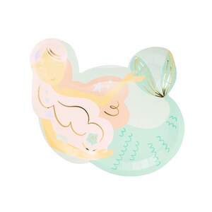 Mermaid Party Plates 8ct, Mermaid Paper Plates, Mermaid Tableware, Under the Sea Party Plates,