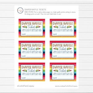 Fiesta Diaper Raffle Tickets Sign and Printable Tickets - Etsy