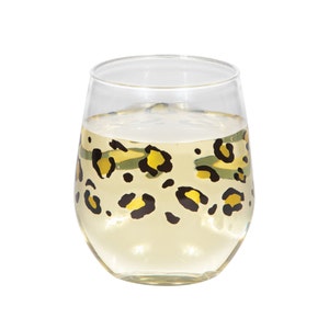 12 oz. Stemless Plastic Wine Goblet w/ Gold Rim 6ct.