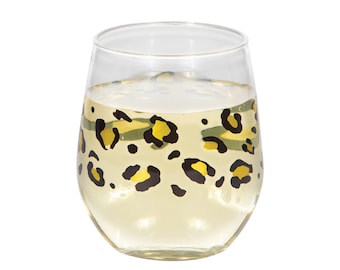 Martini Glass | Gold Leopard - Set of 4