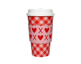 Valentine Coffee Cups To-Go 8ct, Valentine Cups, Coffee Valentine Gift, Gift for Teacher, Valentine Coffee Bar, Galentine's Day Party