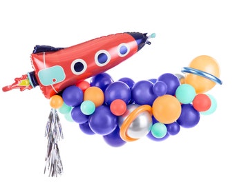 Space Rocket Balloon Garland Kit 5ft, Space Party Balloons, Outer Space Party Decor, Astronaut Party, Rocket Balloon, Blast Off Birthday